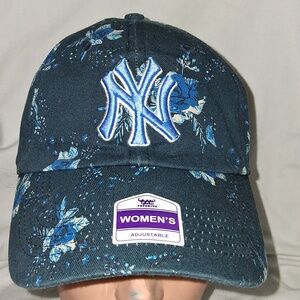 NEW YORK YANKEES BASEBALL CAP  Floral Blue Women's Adjustable Cap
